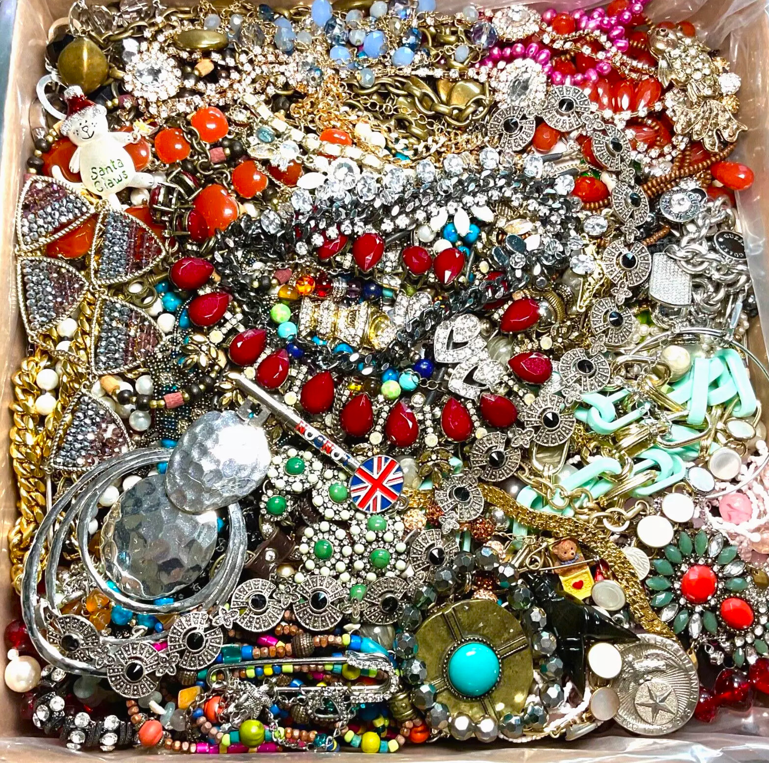 Jewelry Lot 3 Pounds Untested Huge Lot VTG to New Junk & Wear Resell Tangled In