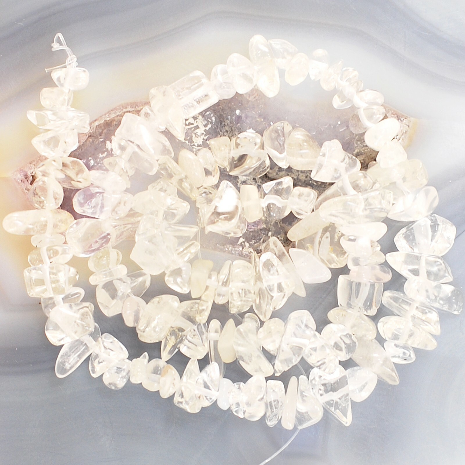 Natural Gemstones Clear Crystal Quartz Chip Beads 32″ Full Strand Jewelry Making