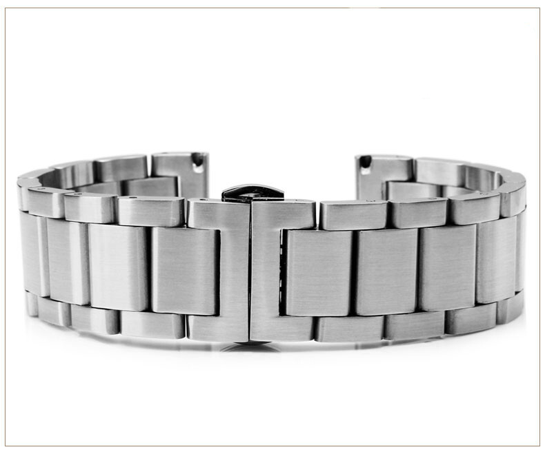 Thicked Stainless Steel Watch Strap Mens Solid Metal Band 18 20 21 22 23 24 26mm
