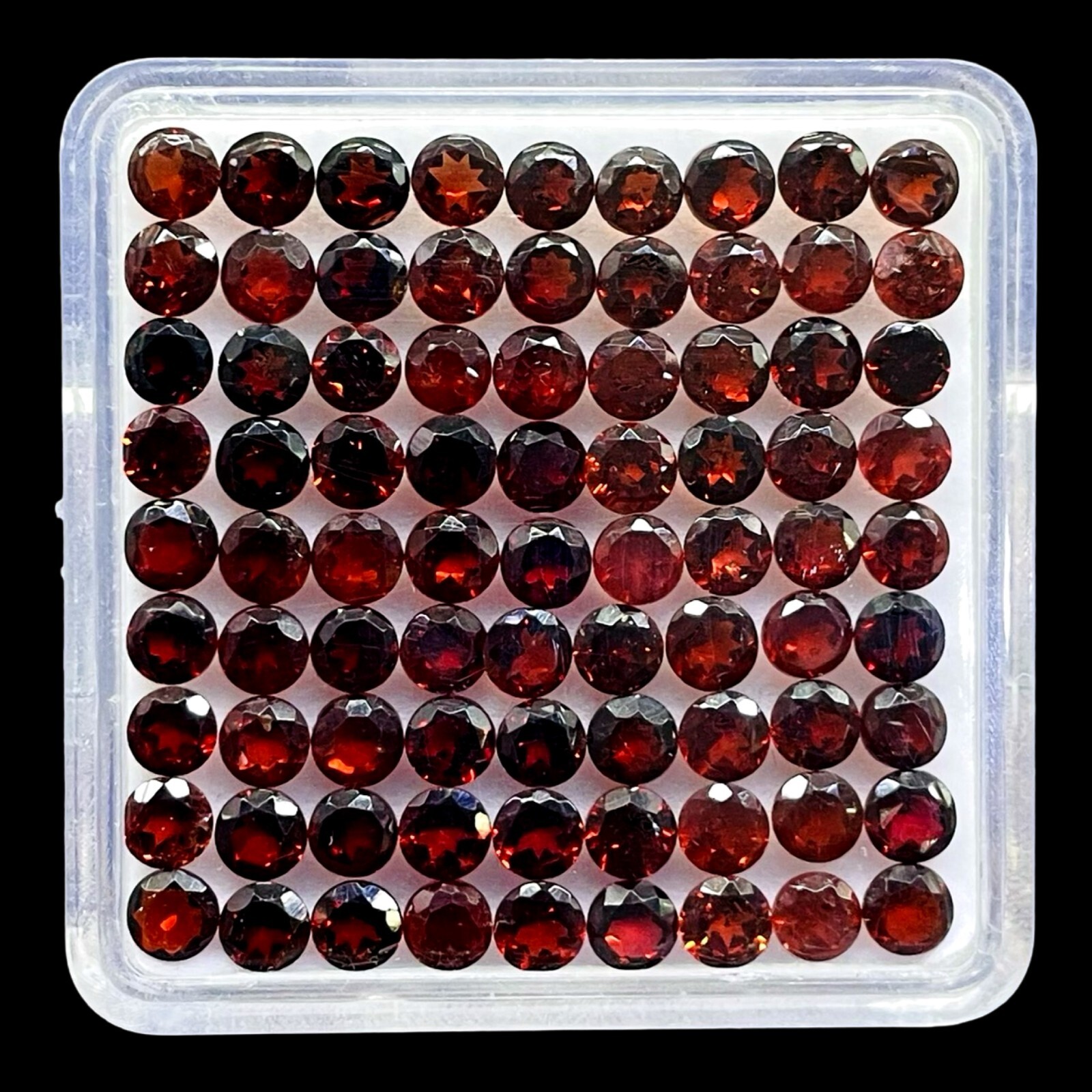 50 Pcs Natural Mozambique Garnet 4mm Round Cut Loose Untreated Gemstones Lot