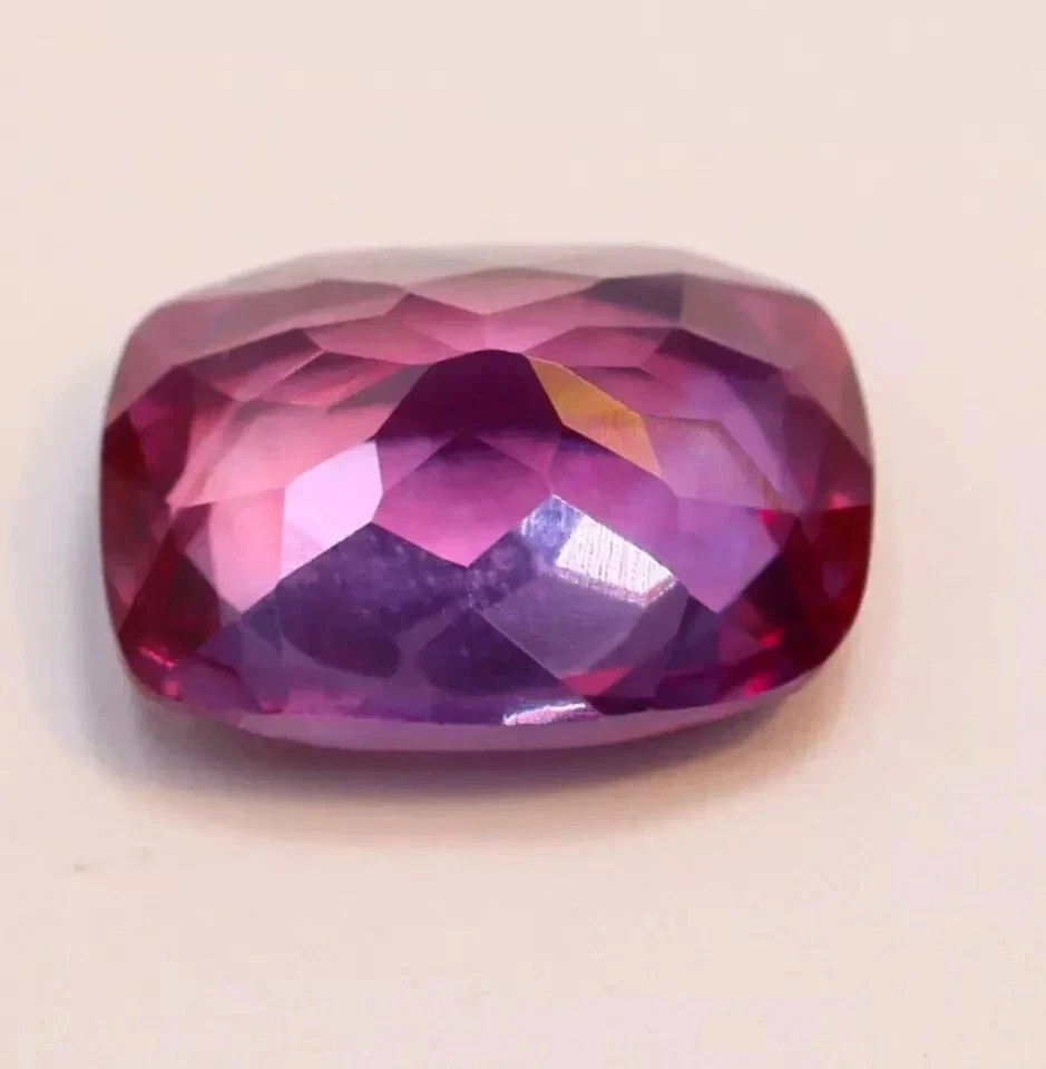 7.80+Ct Natural Flawless Purple Pink Montana Sapphire Cushion Loose Gemstone Cut