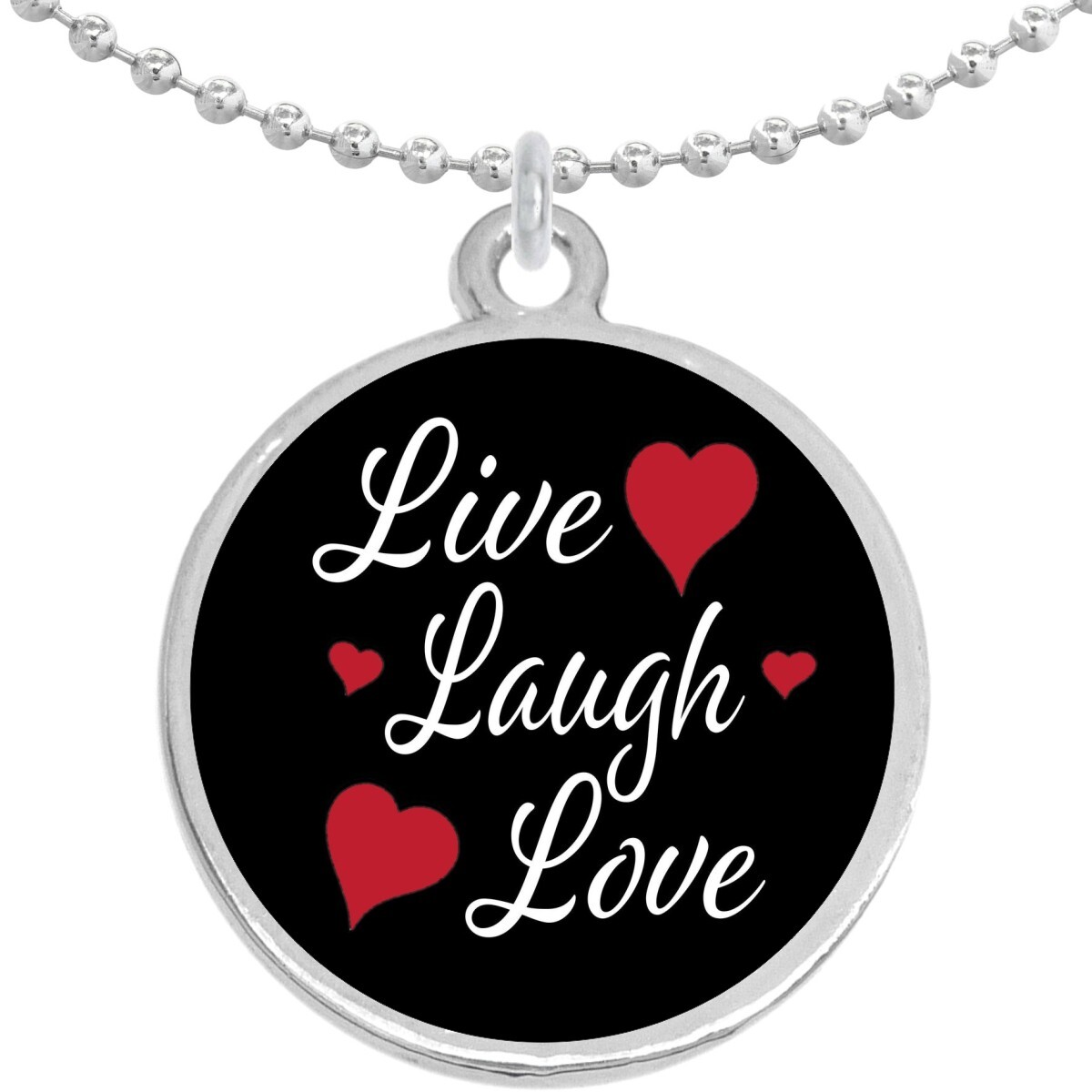 Live Laugh Love Round Pendant Necklace Beautiful Fashion Jewelry