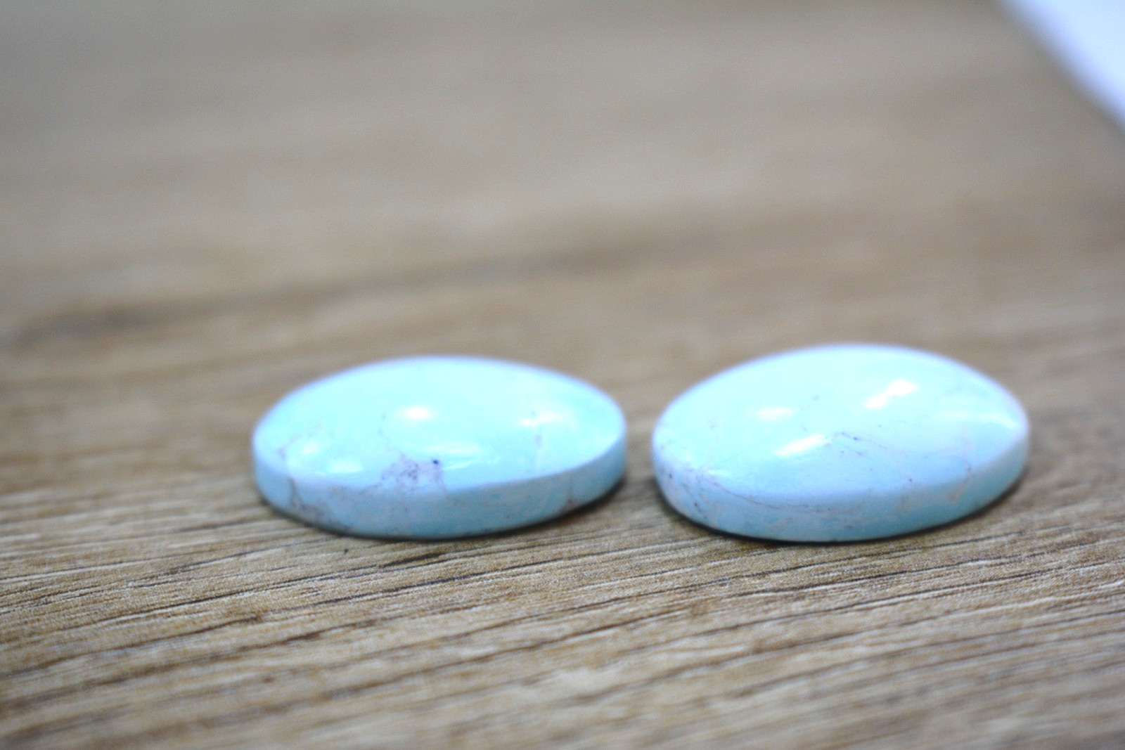 Rare Natural Armenian Turquoise Pair – 35.5 Carats, 2 in 1 lot