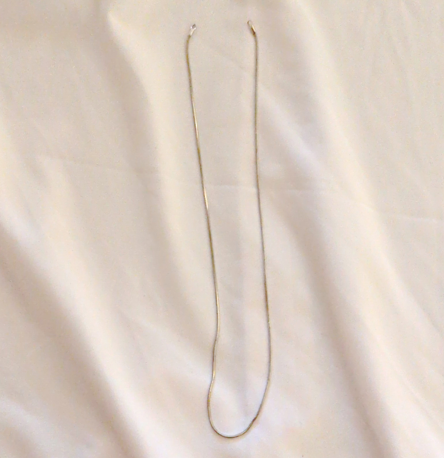 Silver Tone Metal Snake Chain Necklace, Chain Style Jewelry, No Stone