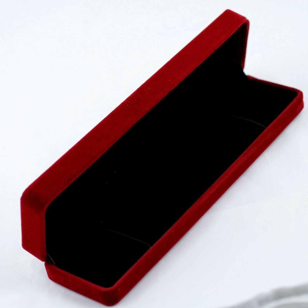 1pc Velvet Long Chain Box Jewelry Bracelet Pendant Necklace Red Gray Purple Gift