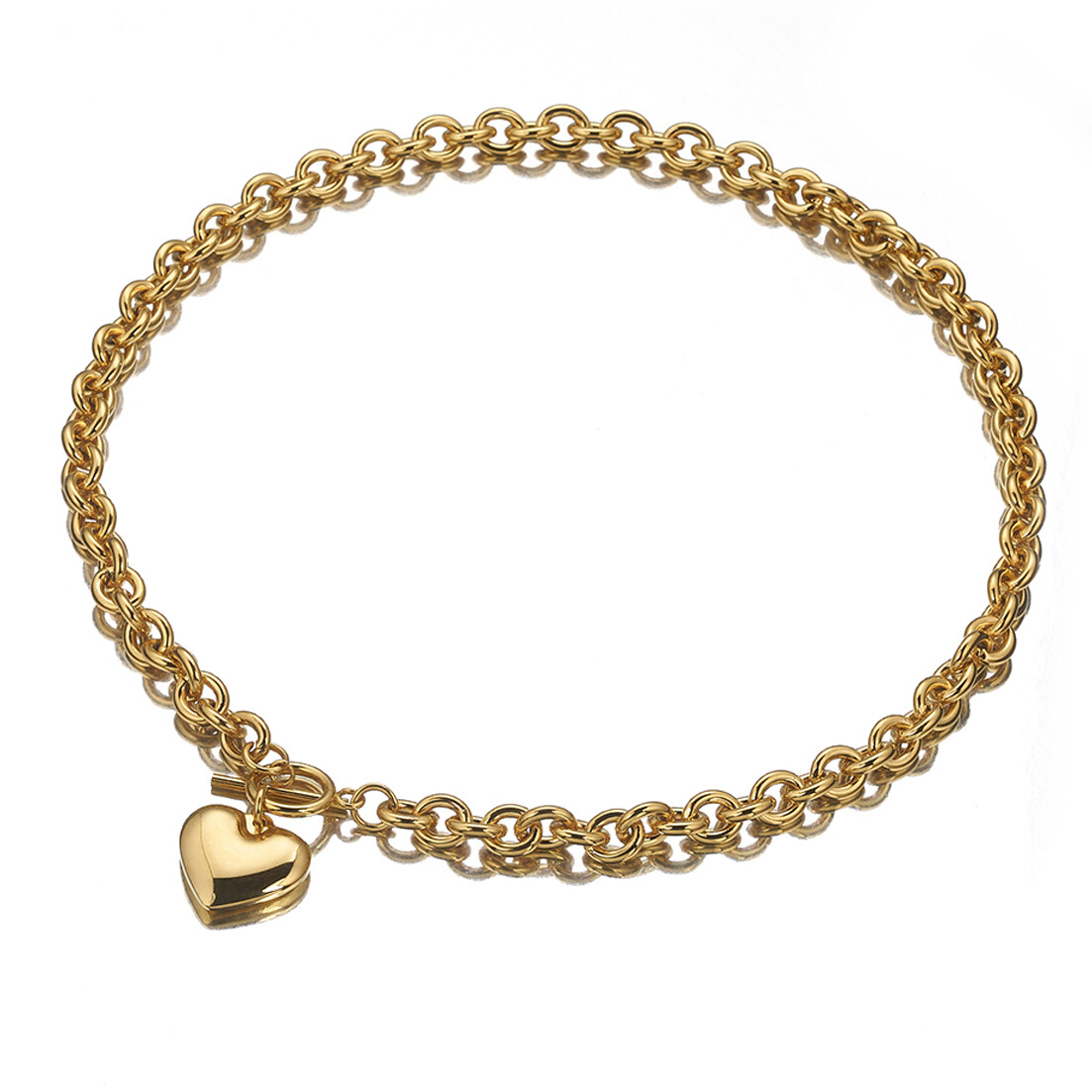 7″-40″ Silver/Gold Women Heart Choker Necklace 316L stainless steel Rolo Chain