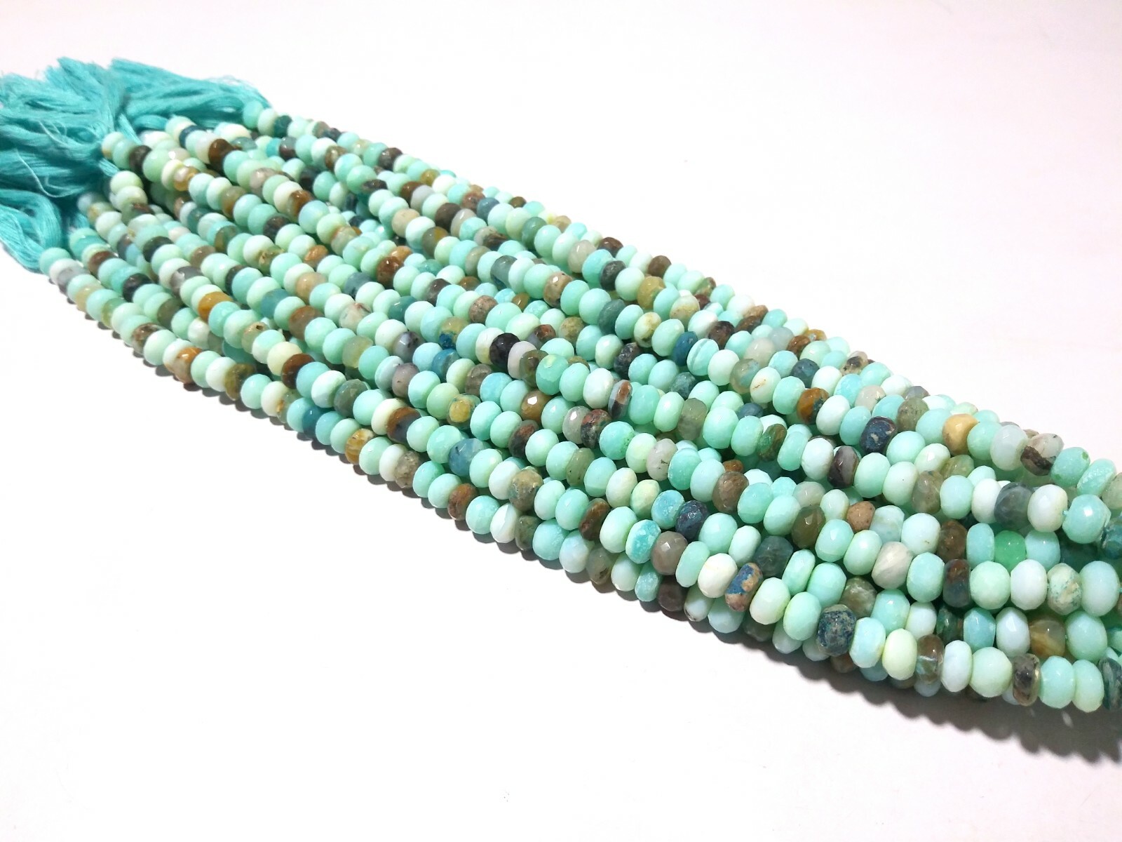 1 Strand Natural Peruvian Opal Rondelle Faceted 6-7mm Opal Loose Beads 8″inch