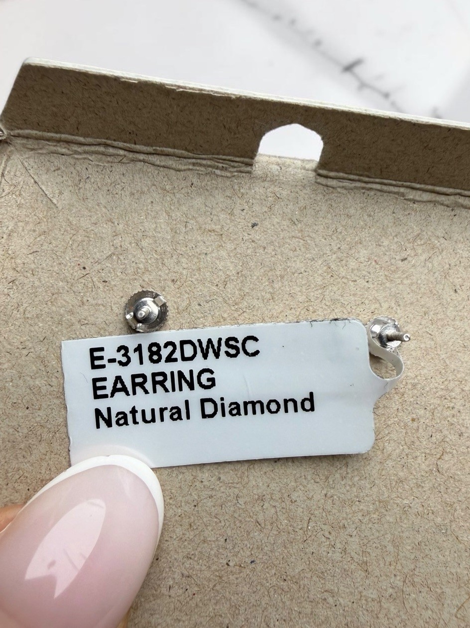 Natural Diamond Stud Earrings 925 Sterling Silver 0.59ctw Square Pave 13mm Mens