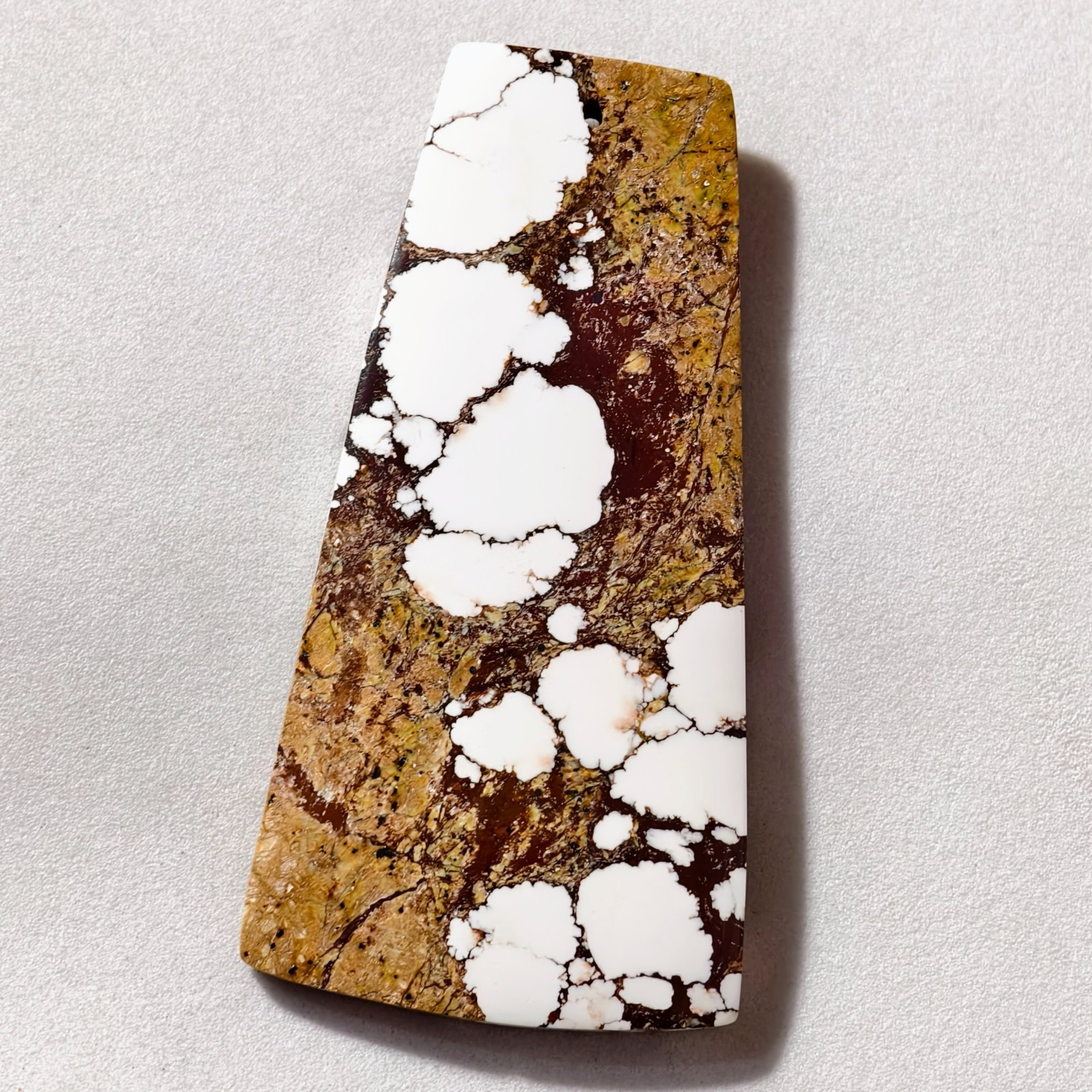 87 Cts Natural Magnesite Jasper Cabochon Drilled Gemstone 60.1×30.4×5.4 MM