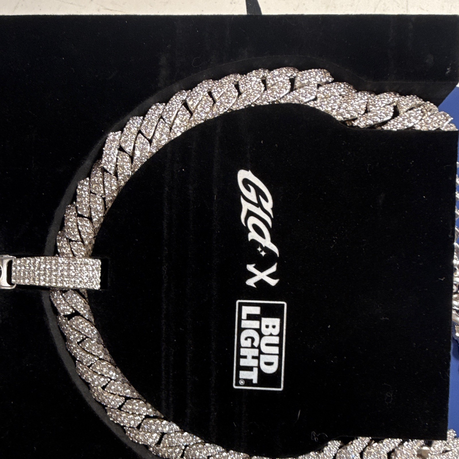 GLD x Bud Light NFL Men’s Cuban Link Chain Necklace Can Charm Pavé Signed