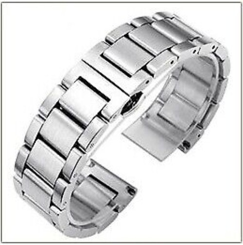 Thicked Stainless Steel Watch Strap Mens Solid Metal Band 18 20 21 22 23 24 26mm