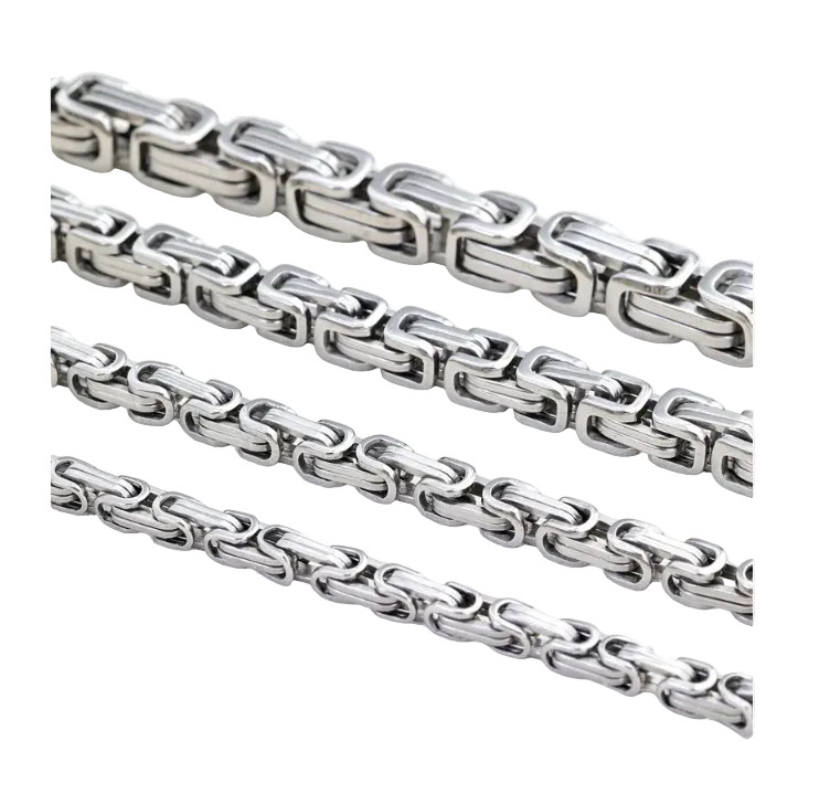 Byzantine Chain Necklace Stainless Steel 4mm / 5mm / 6mm / 7mm / 8mm / 10mm