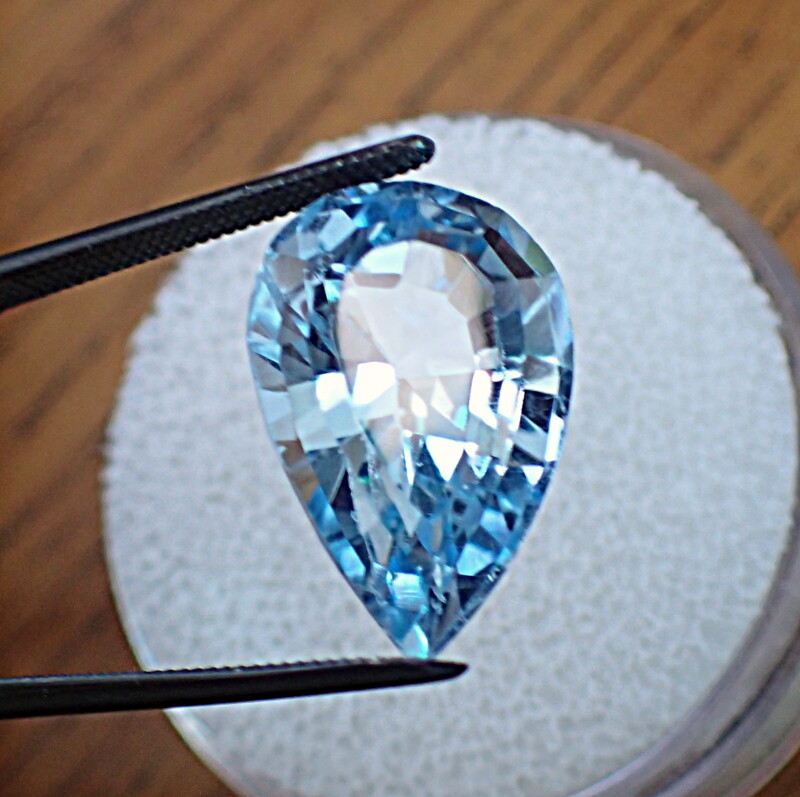 Blue Topaz 8.43 Ct. Genuine Swiss Blue Topaz Pear Shape Loose Stone Gemstone
