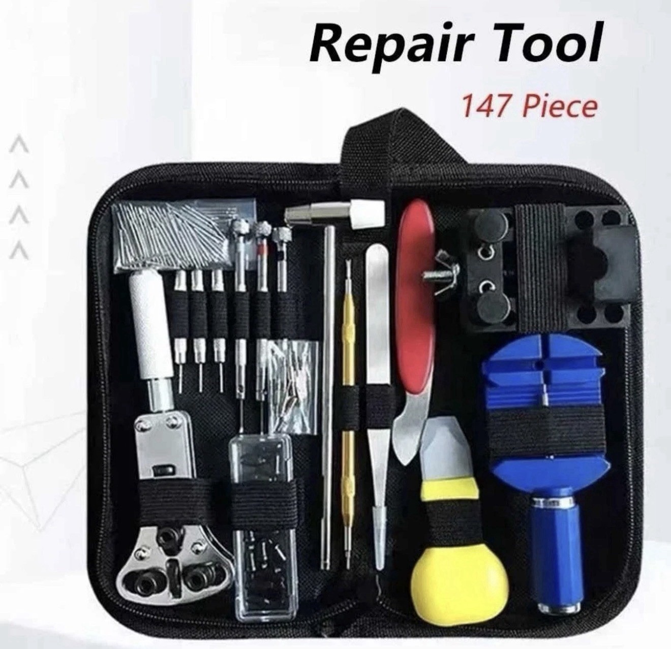 147PC Watch Battery Change Repair Tool Band Pin Remover Back Case Opener 55mm Ki