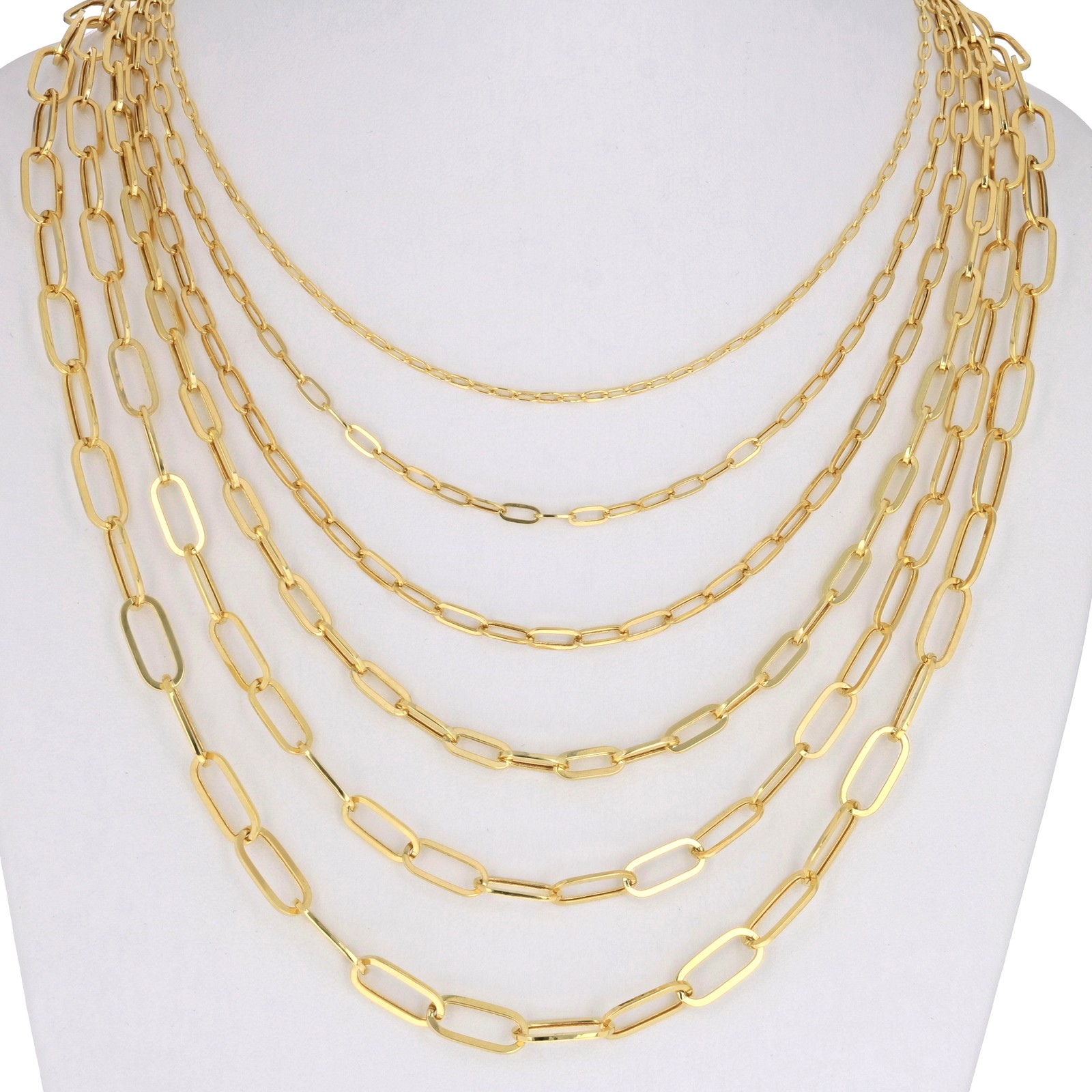 10k Yellow Gold Paperclip 2mm-9mm Chain Cable Rolo Necklace Mens Womens 16″-30″