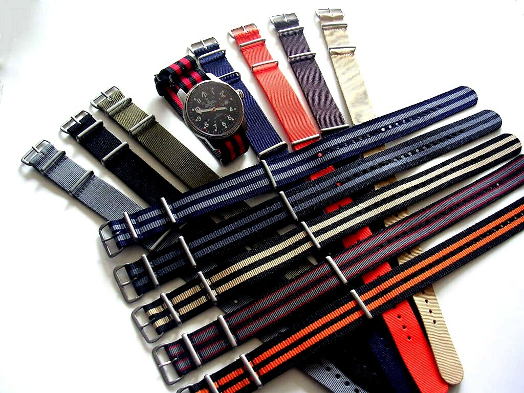 Grey 18mm NATO G10 Premium nylon Combat watch band 2 pak RAF Bonded IW SUISSE