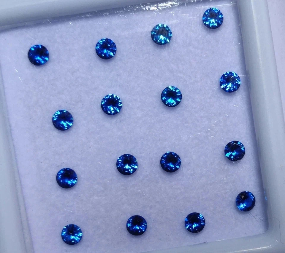 Natural 20 Pcs Lot 3 mm Round Cut Blue Color Sapphire Certified Loose Gemstone
