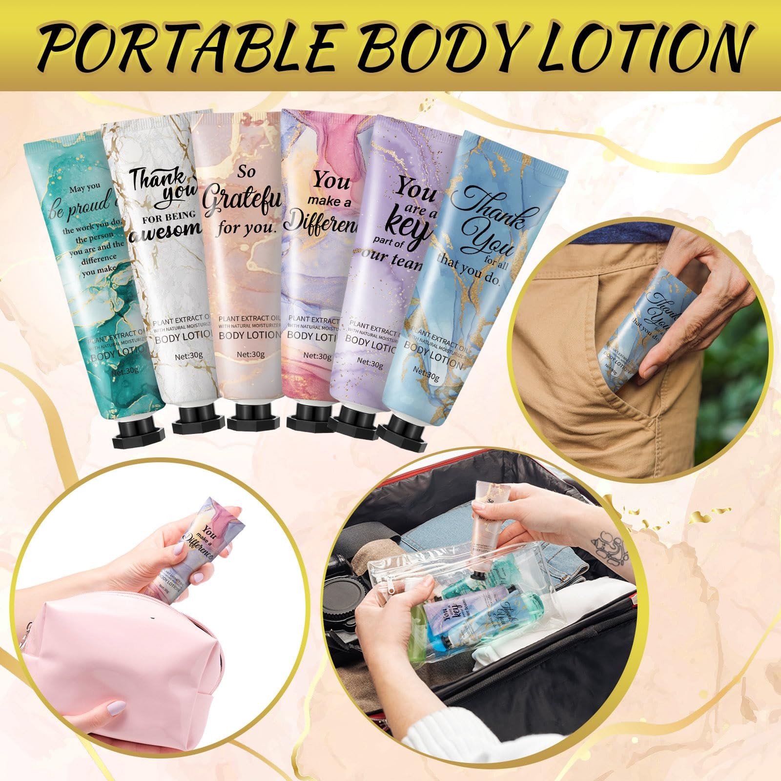 Siifert 48pcs Hand Cream Thank You Gifts Bulk Inspirational Travel Size Dry