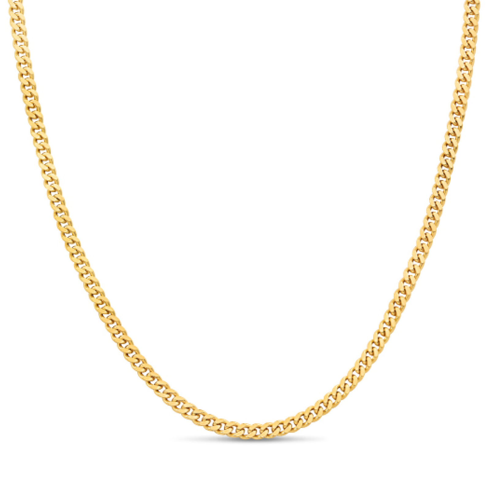 Gold Plated Curb Chain Necklace Solid Sterling Silver 925 Cuban Link 3mm Italy