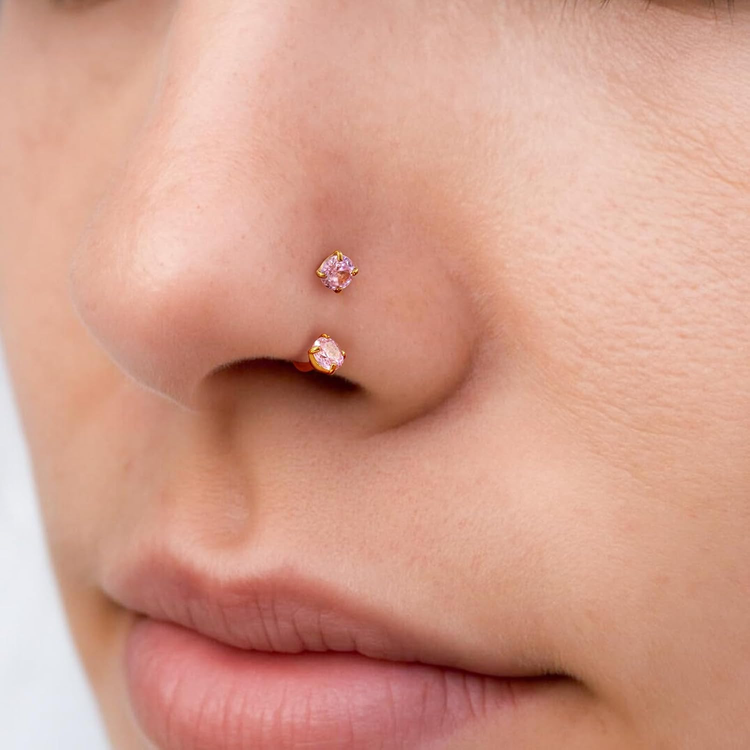 3Pcs 14K Gold Filled Horseshoe Nose Rings Studs, 20G 18G 16G 316L Stainless Stee