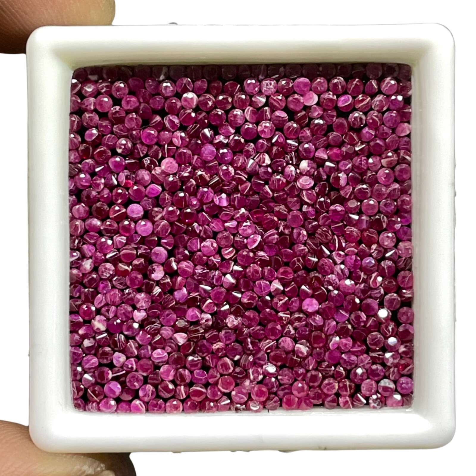 100 Pcs Natural Ruby 1.4mm Round Cut Rich Red Loose Gemstones Wholesale Lot