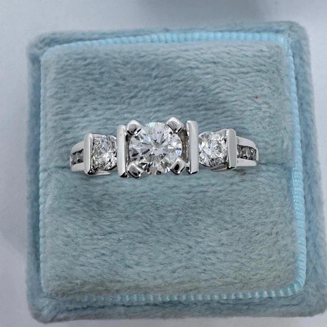1.3 Ct Round Simulated Diamond 925 Sterling Silver Women’s Wedding Ring