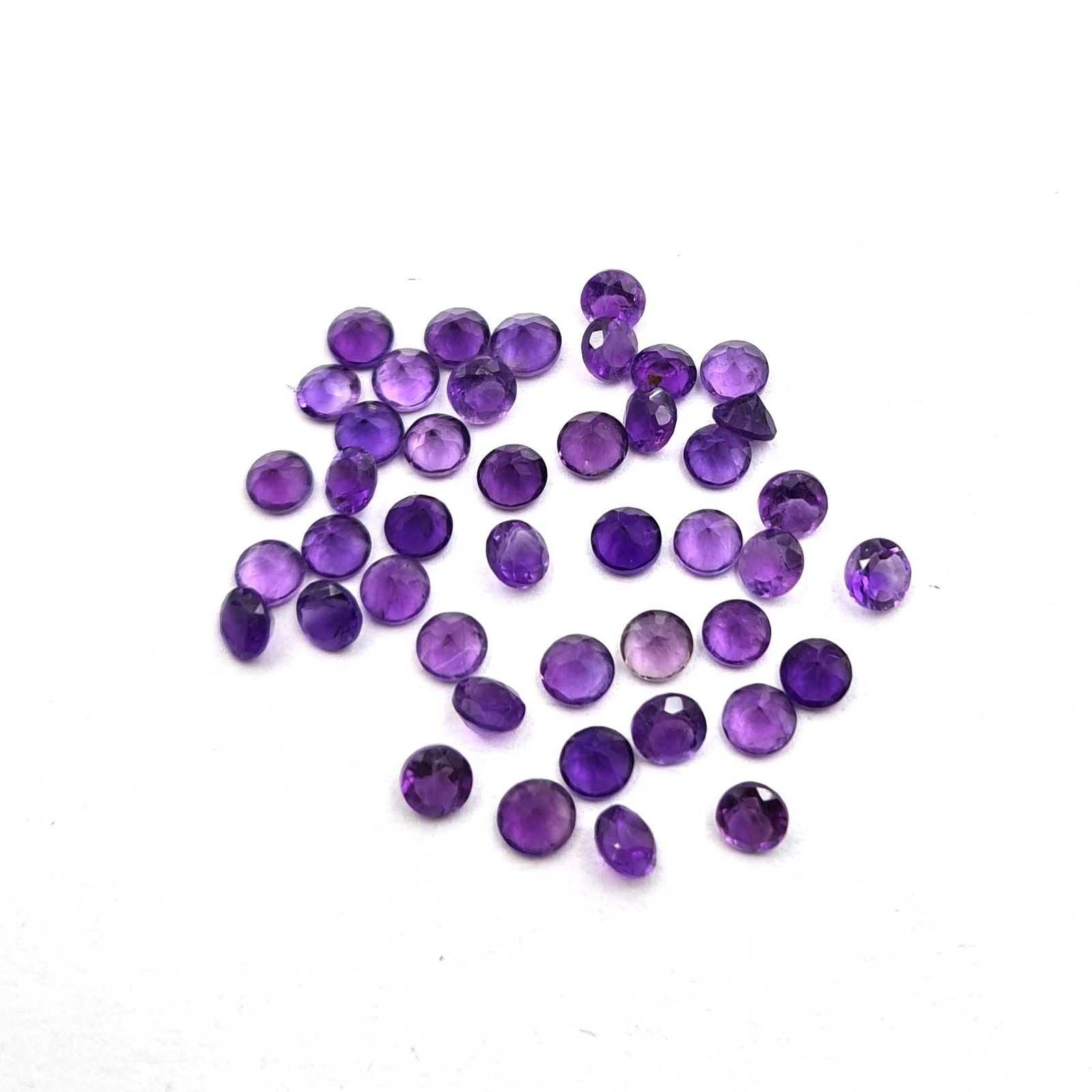 Natural African Amethyst Round Cut Loose Stone Lot 4 MM 10 CT 44 Pcs
