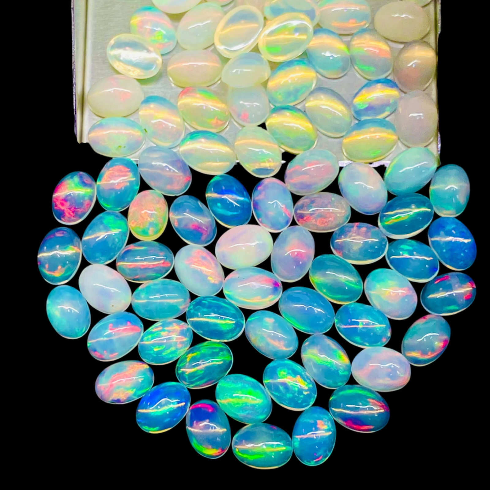9 Pcs Natural Ethiopian Opal 7x5mm Oval Untreated Loose Cabochon Gemstones Lot