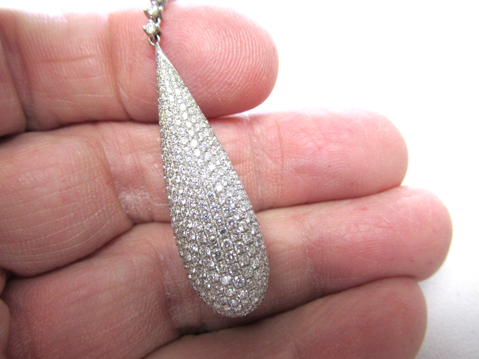 Stunning Near Perfect VS1-2 G Natural Diamond Necklace 16 in. 14k WG MAKE OFFER