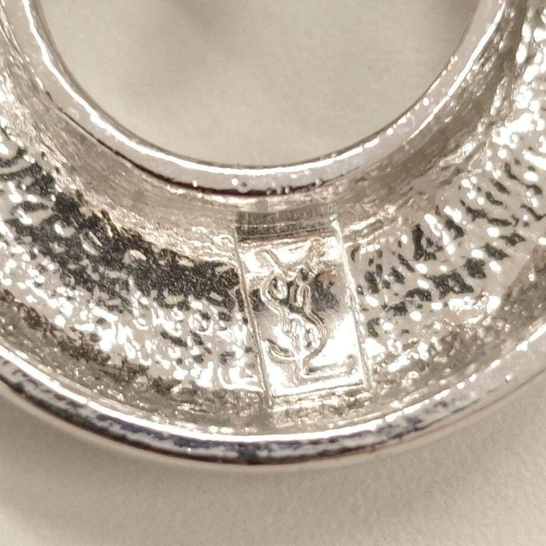 Vintage YSL Yves Saint Laurent Silver Oval Hoop Clip On Earrings Classic Jewelry