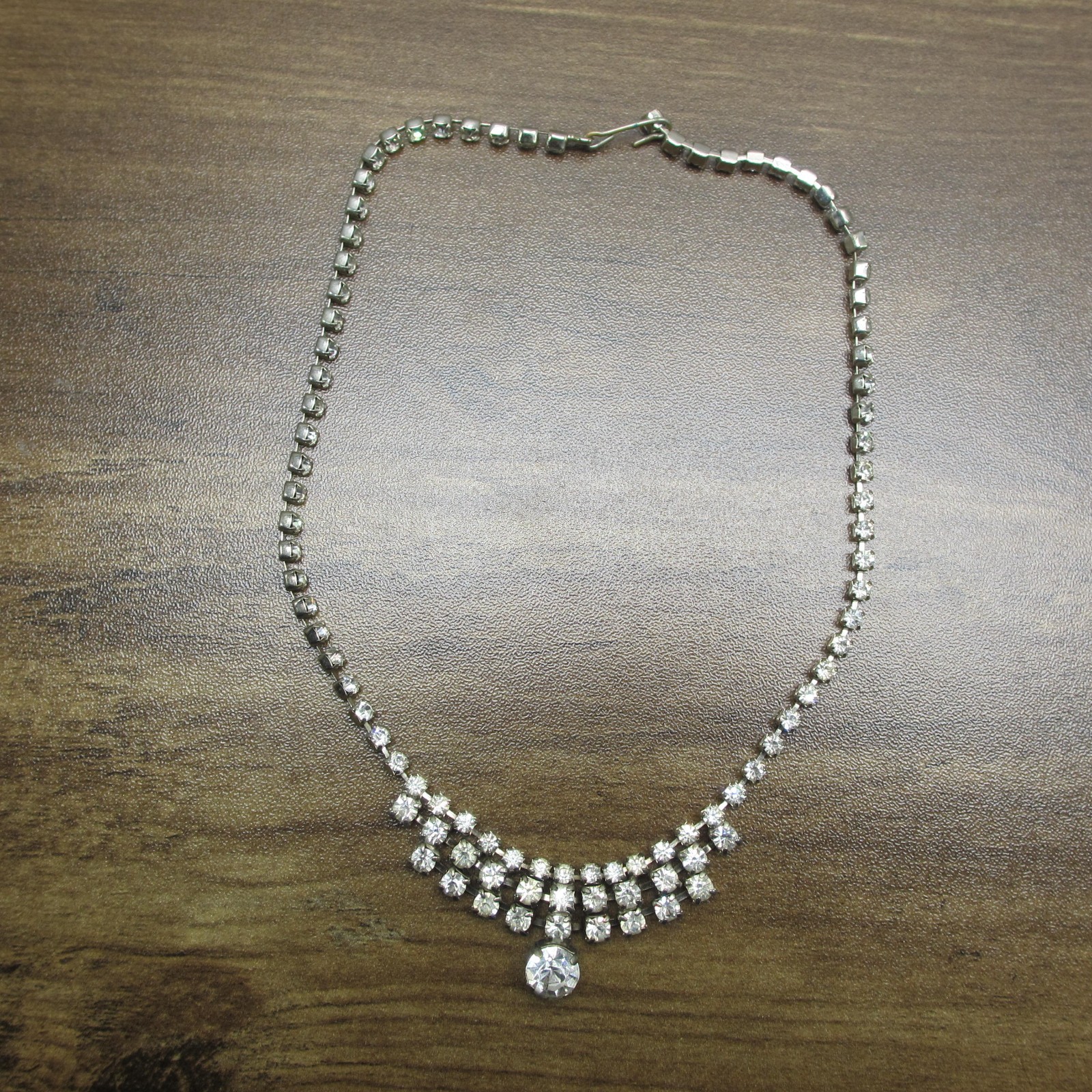 Vintage Rhinestone Necklace Wedding Special Occasion Choker 24 Inch