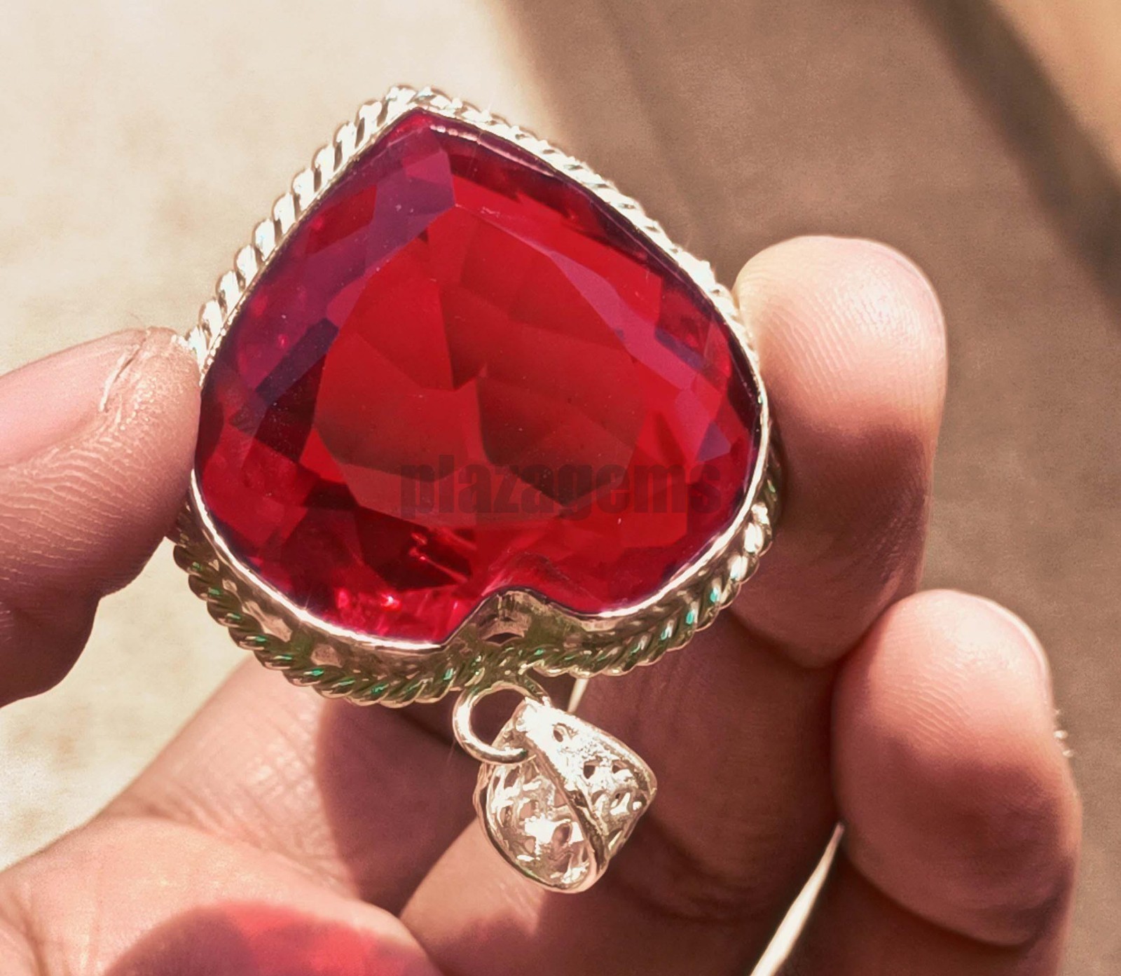 110 Ct Natural Blood Red Mozambique Ruby Pendant Flawless CERTIFIED