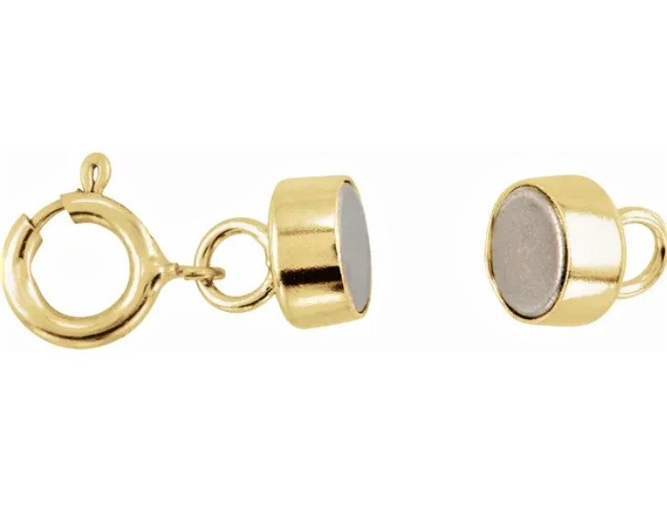 4.5mm TINY Yellow 14k Gold FILLED MAGNETIC CLASP 1/2″ Extender 5mm spring ring