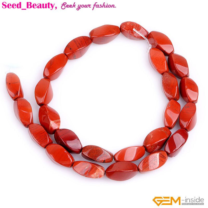 Natural Gemstone Stone Twist Beads Jewelry Making 15″ Loose 8x16mm Bead 24-25Pcs