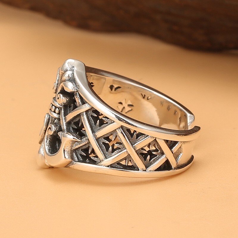 Men’s Open Ring Anchor Ring Adjustable Ring Lucky Gift