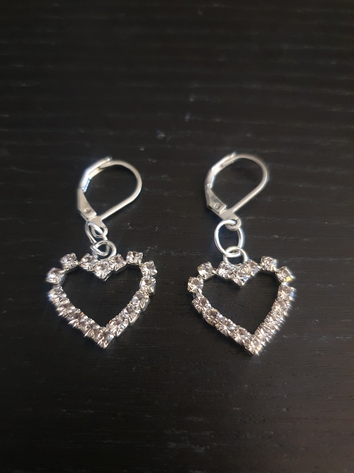 Women’s Crystal Heart Leverback Halo Drop Earrings