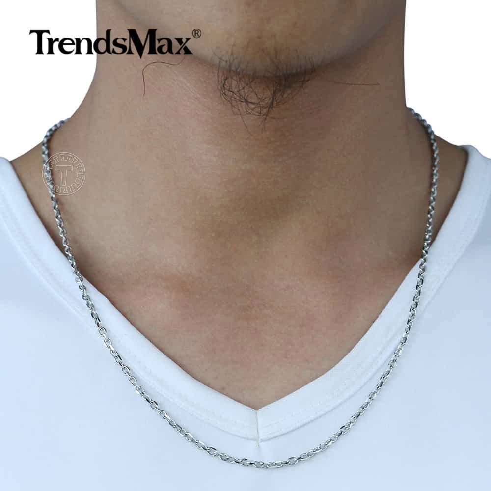 USA Stock 2/3/4mm 18-28″ Stainless Steel Mens Silver Rolo Cable Chain Necklace