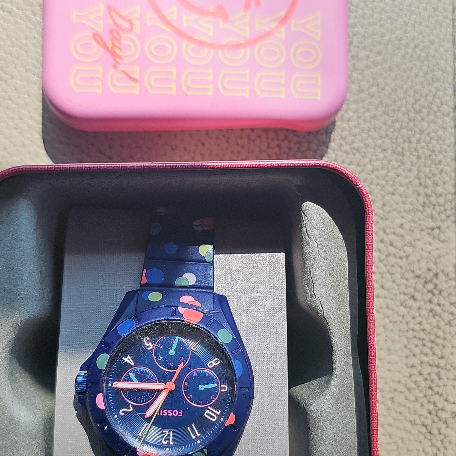 Fossil Analog Wristwatch Lot of 4 w/ Original Tins, Bands