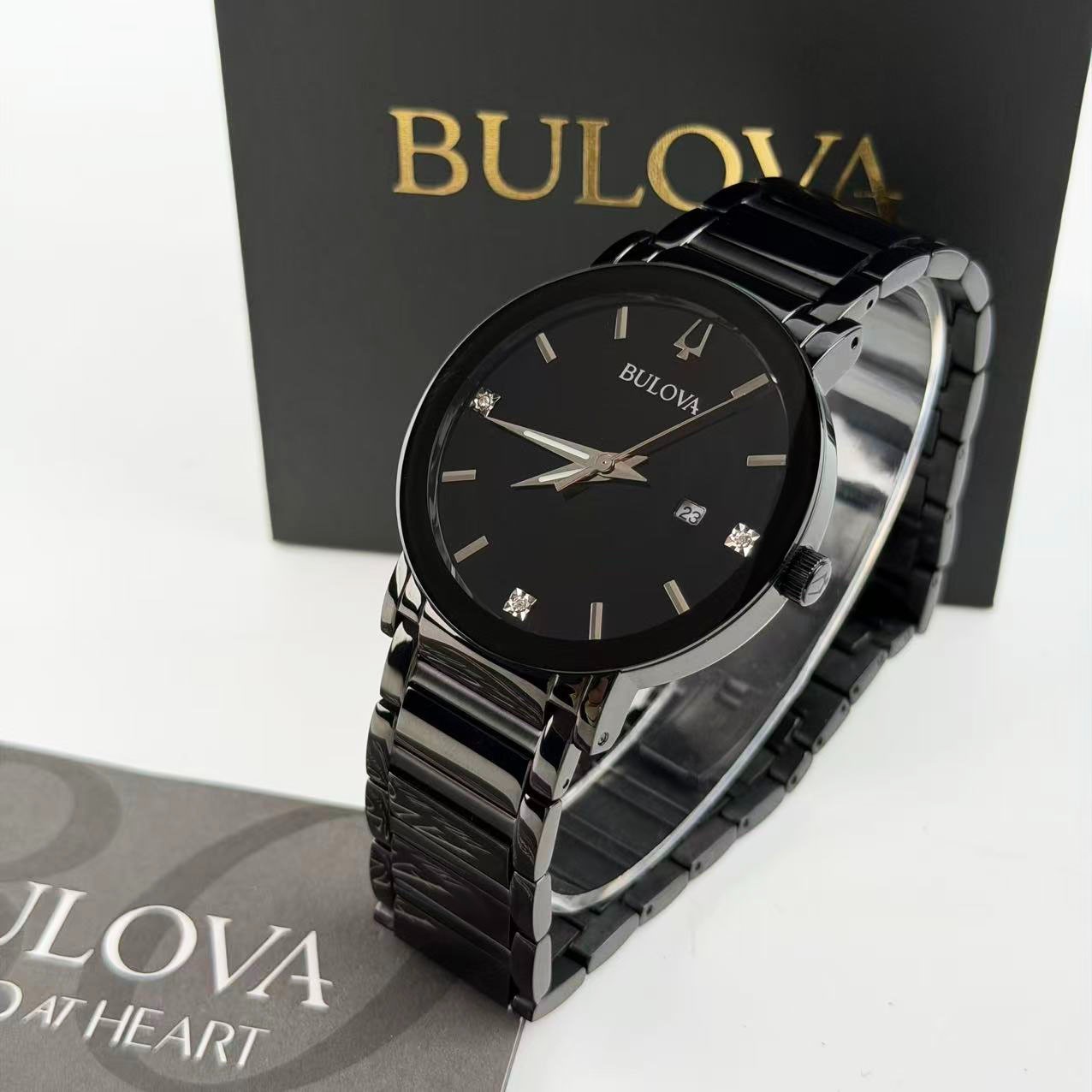 Bulova Futuro Modern 98D144 Black Dial Stainless Steel Men’s Quartz Watch 42 mm