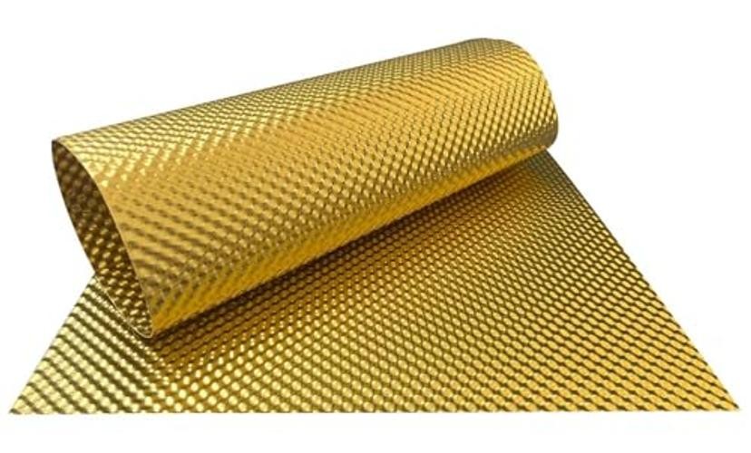 Gold Embossed 12″x12″ Aluminium Heat Insulation – Xinhan Black//Silver