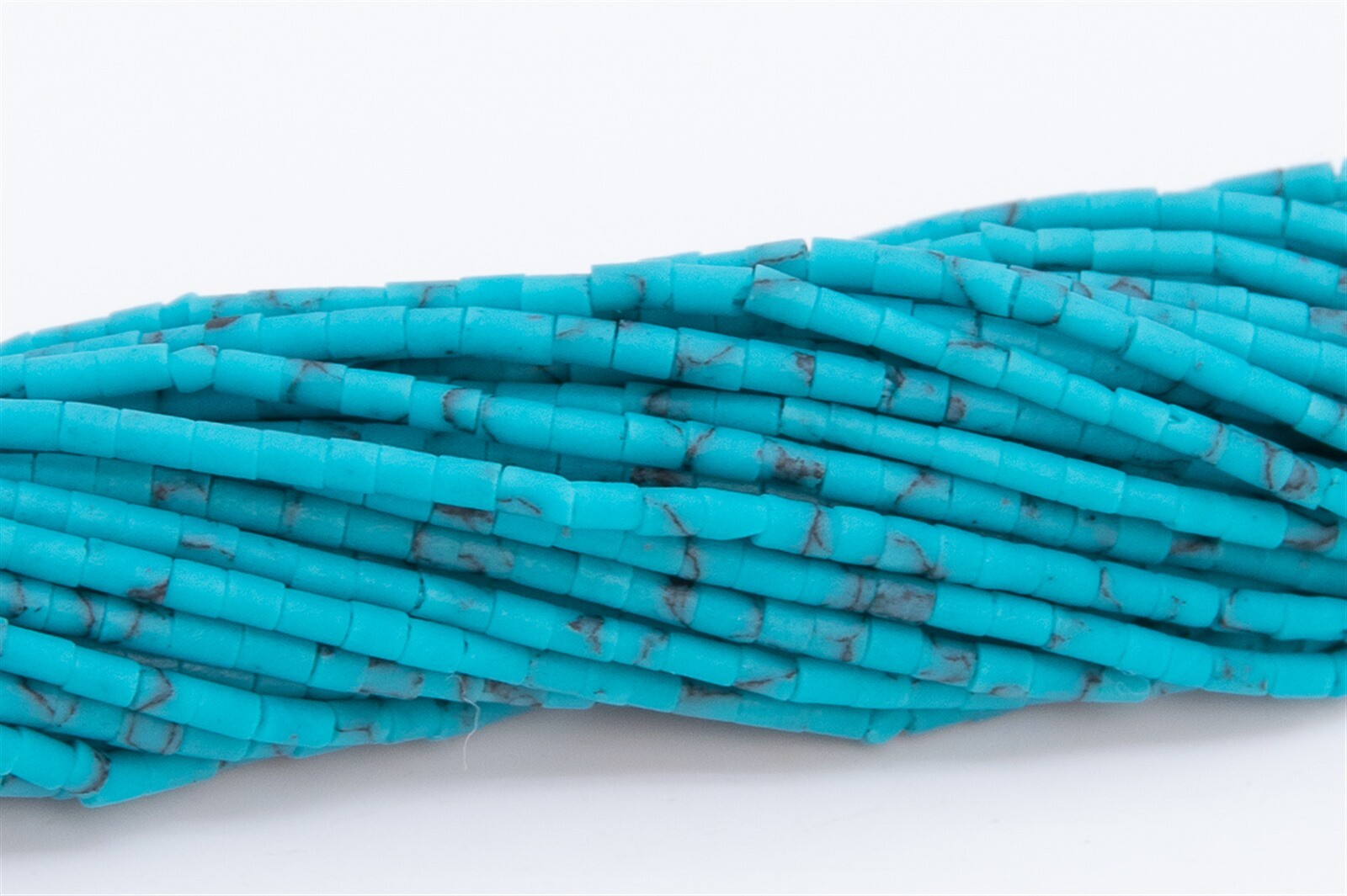 1x1MM Water Blue Howlite Beads Round Tube Loose Beads 14.5″