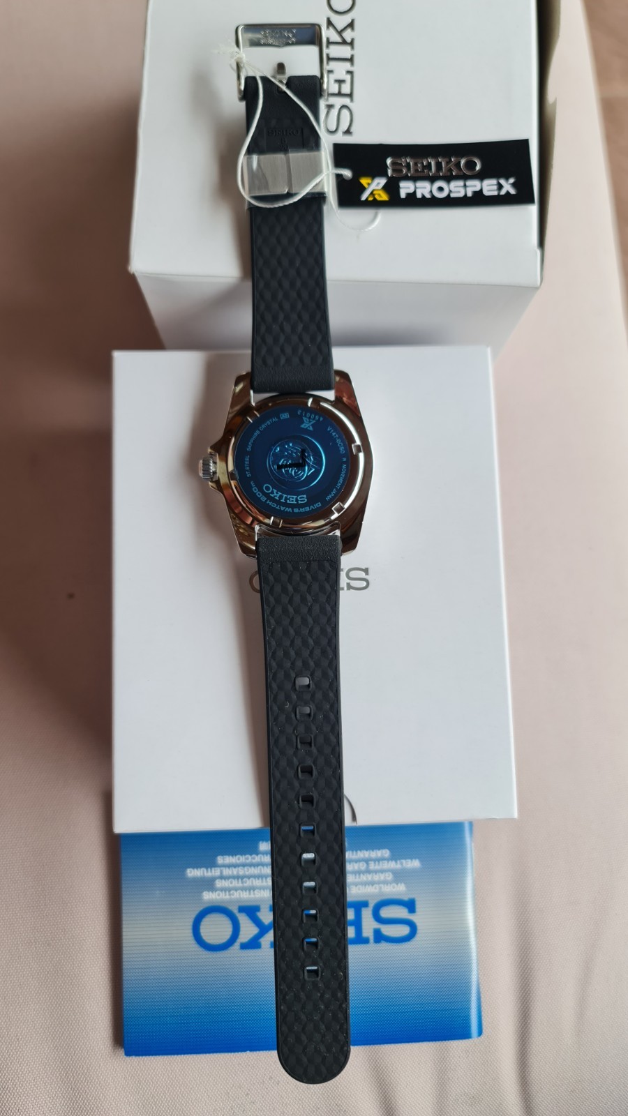SEIKO ProspeX SNE573P1 Solar Divers 200m Watch Rubber V147 Black Rubber Date NOS