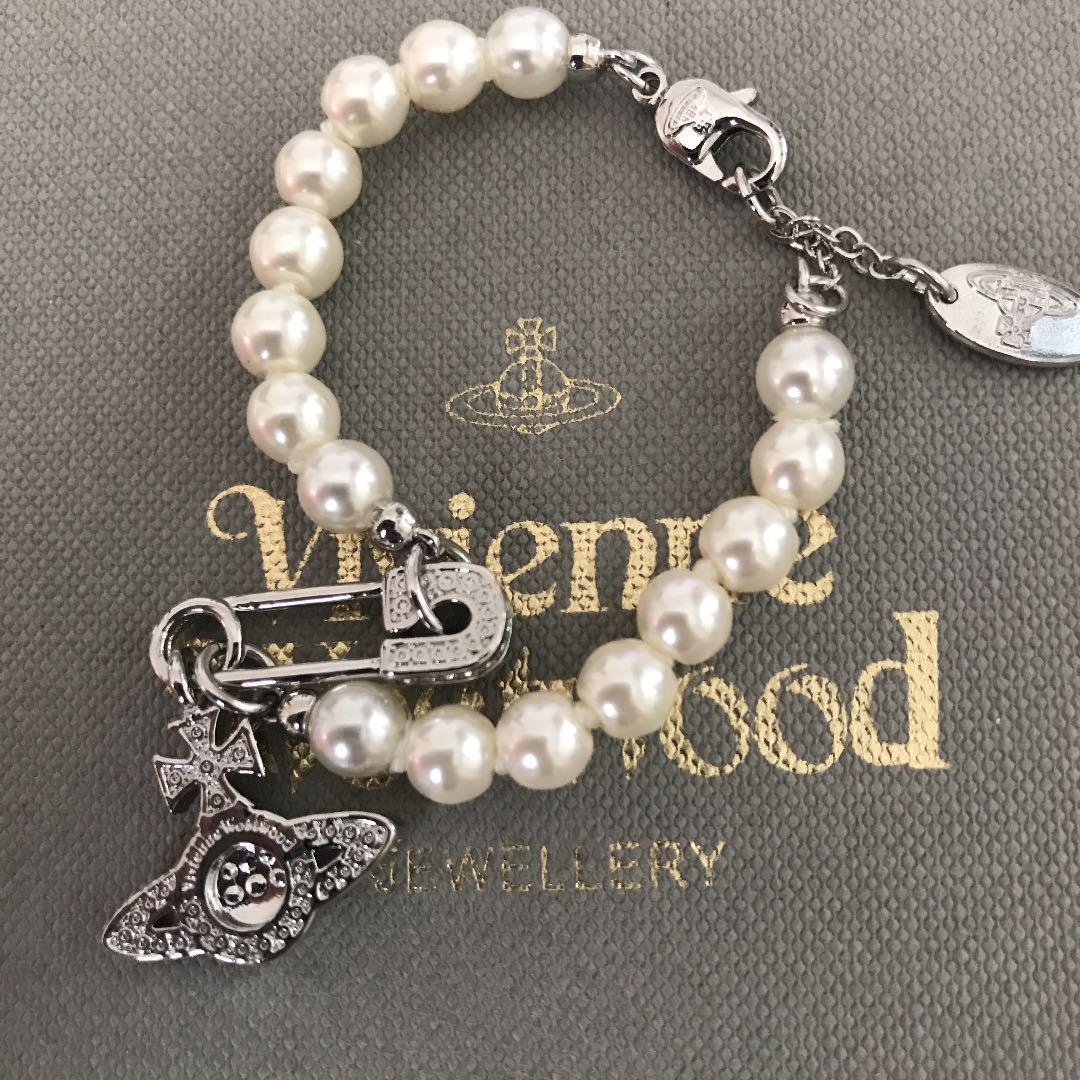 Vivienne Westwood Bracelet Pearl Clip Silver NO BOX [EJ922