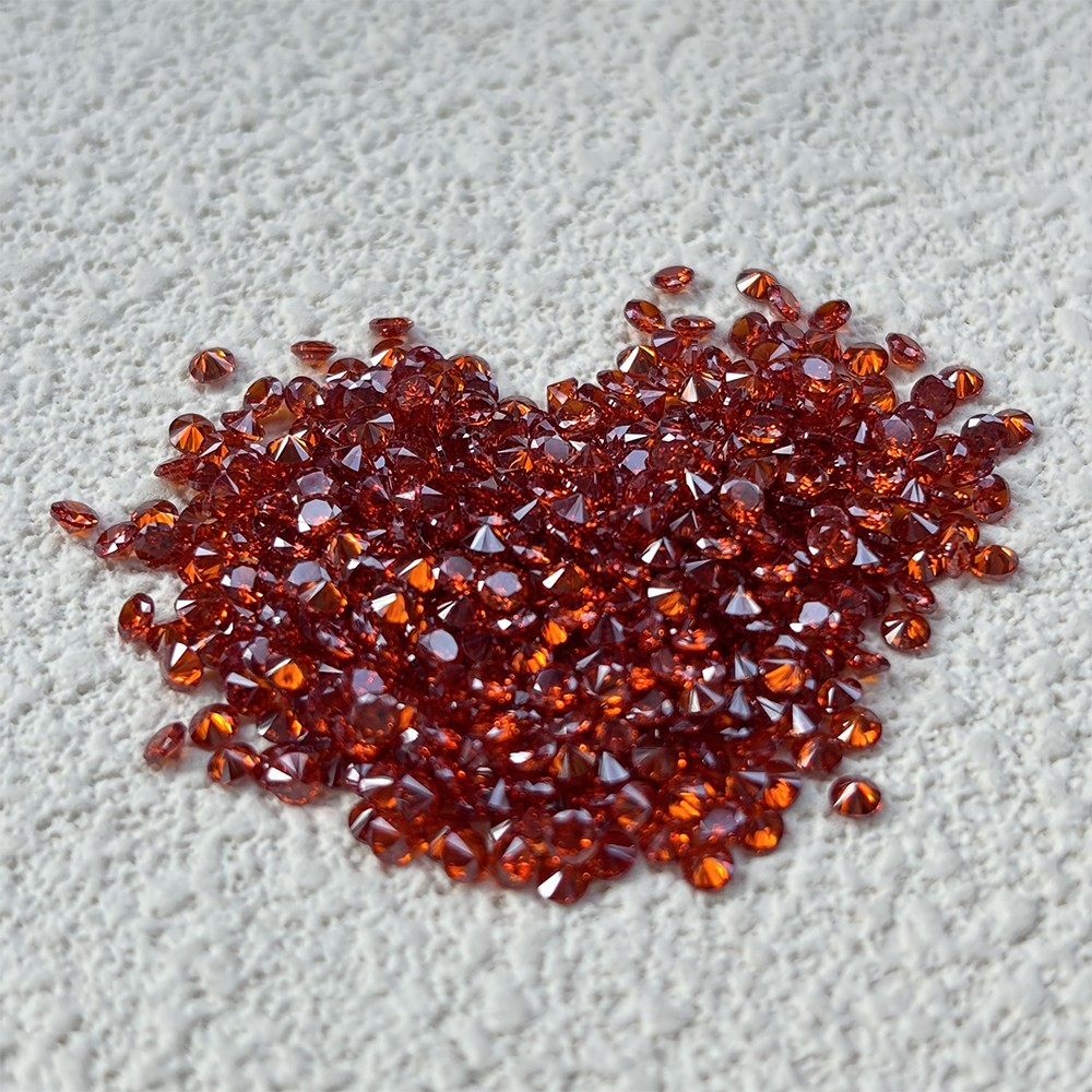 High Quality Loose Zirconia 1000pcs Garnet Round Cut 0.8mm-10mm for Jewelry