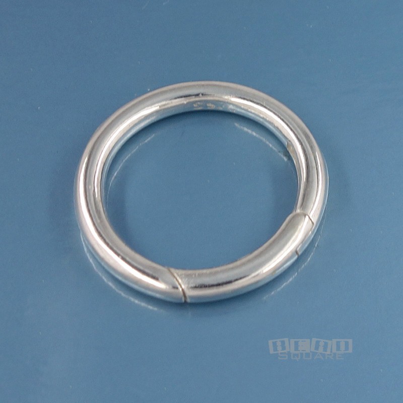 Sterling Silver Round Donut Ring Push Link Clasp Connector 20mm #44082