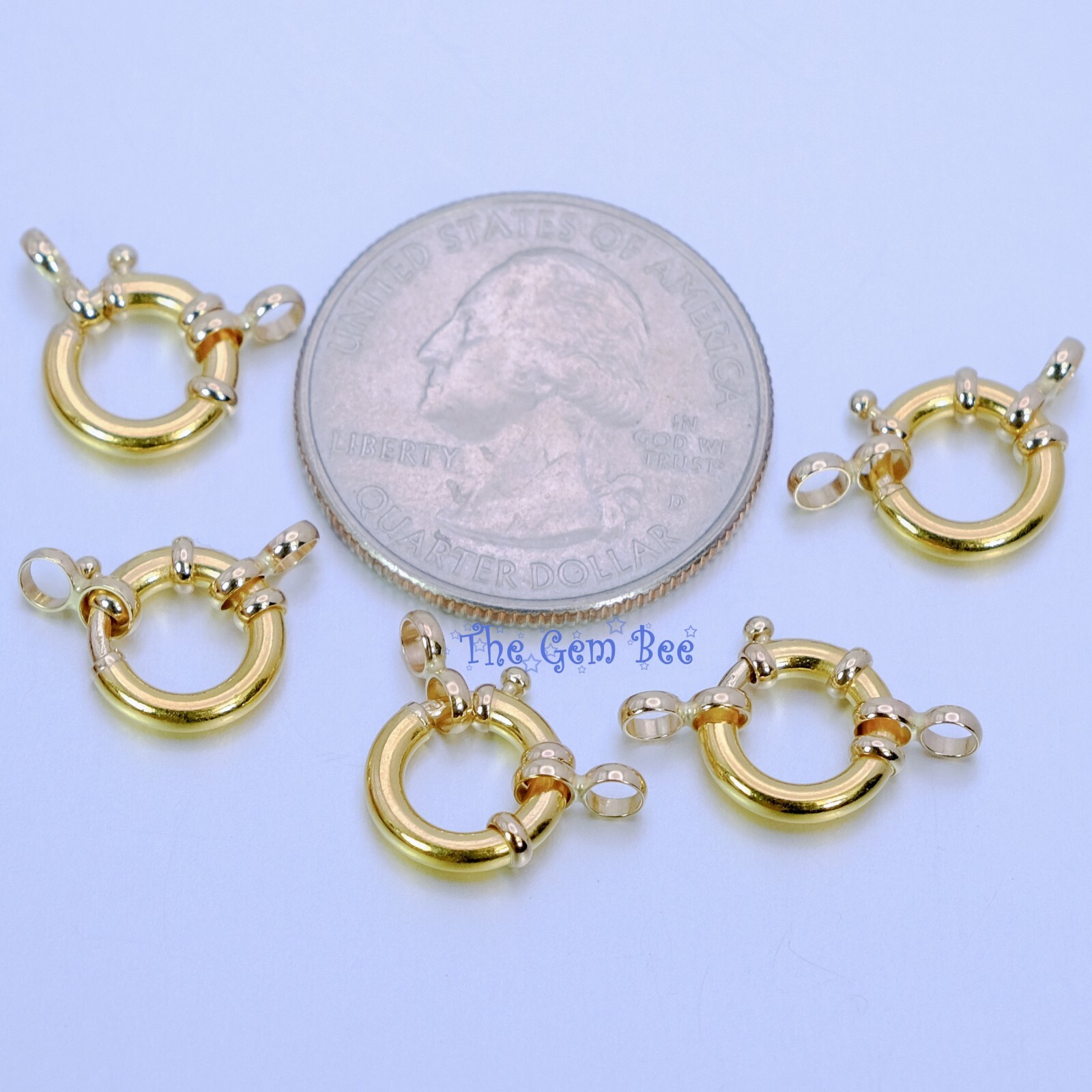 10MM 14k Solid Yellow Gold Designer Italy Spring Bolt Ring Sailor’s Clasp