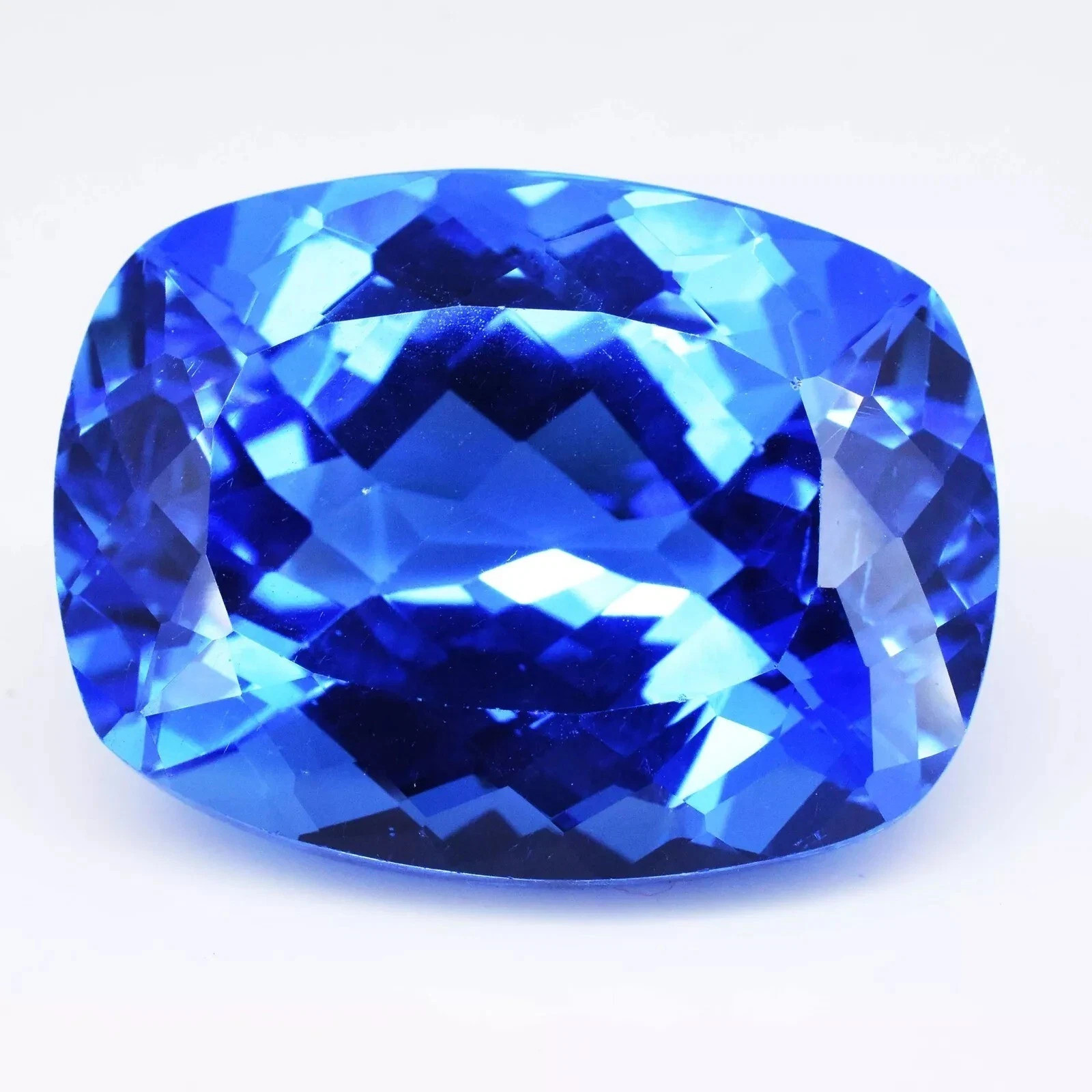 Natural Cushion Cut Stunning Blue Sapphire 40-50 ct Cambodian Certified Gemstone