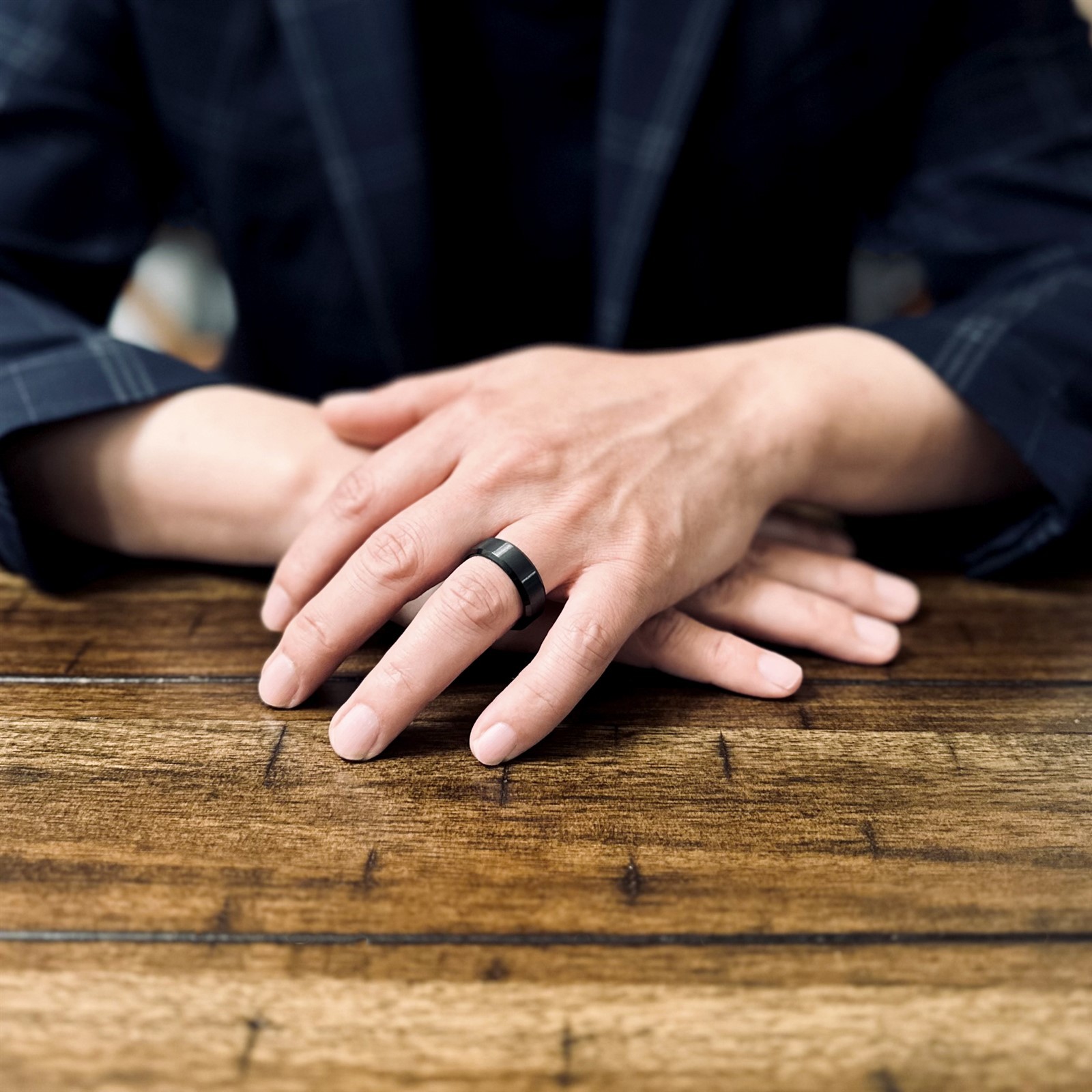 6/8mm Black Tungsten Carbide Brushed Comfort Fit Wedding Band Ring Men’s-Women’s
