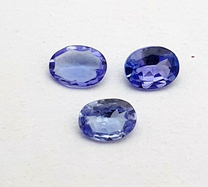 Natural Tanzanite Oval Cut Loose Gemstone Lot 3 Pcs 4*5 MM 0.90 CT