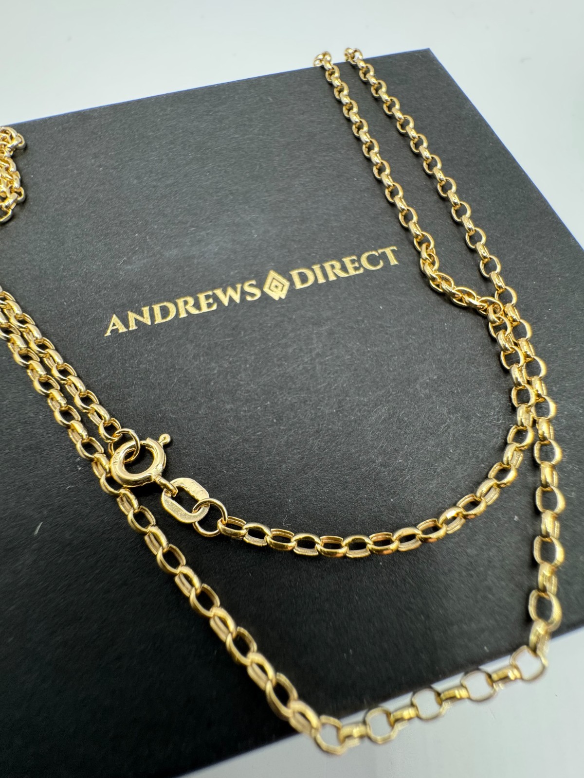 9ct Yellow Gold 2.2mm Oval Hollow Belcher Chain Length 20 Inch / 50cm (A0461)